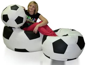 Set fotolii puf Futbal XXXL + XXL + L (alb + negru). 1054534