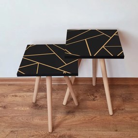 Set 2 Masute Auxiliare 2SHP334, MDF, Negru