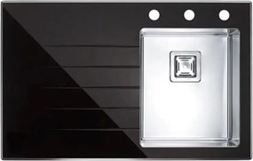 Chiuveta inox Alveus Crystalix 10 inox - negru 86x54 cm dreapta