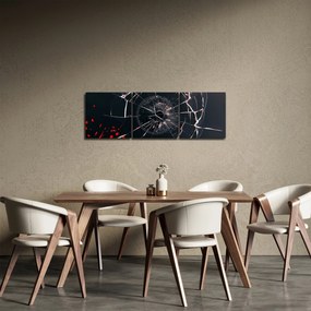 Tablou abstract - sticla spartă (cu ceas) (90x30 cm)