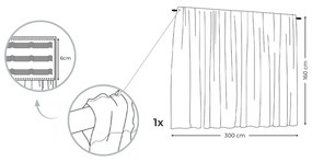 Perdea AmeliaHome Voile Pleat, 160 x 300 cm, galben deschis