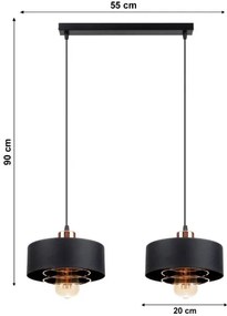 Lustră pe cablu VEST 2xE27/60W/230V