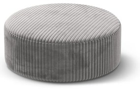 Taburet gri deschis cu tapițerie din catifea reiată Dia – Micadoni