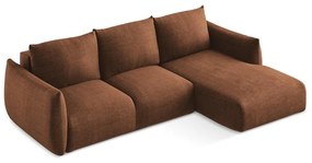 Colțar teracotă extensibil (cu colț pe partea dreaptă/cu șezlong) Leila – Makamii