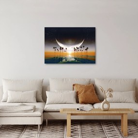 Tablou- Luna deasupra palmierilor (70x50 cm)