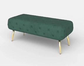 Bancheta verde ATHENA, stofa catifelata verde, 100x45x40 cm