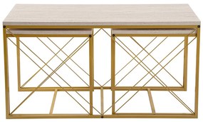 Masă de cafea Defne Gold Travertine