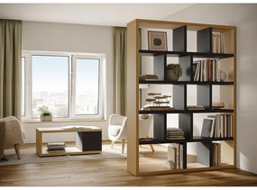 Bibliotecă negru-natural 150x198 cm Berlin – TemaHome