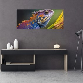 Tablou - Iguana colorată (120x50 cm)