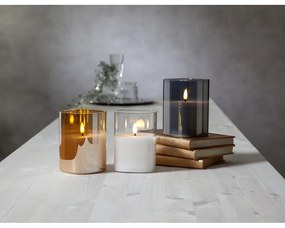 Lumânare de ceară cu LED Star Trading Flamme, înălțime 12,5 cm, gri