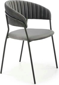 Scaun K426, gri/negru, stofa catifelata/metal, 57x54x79 cm