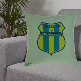 Perna Personalizata Unirea '04 Slobozia Fotbal, 40x40 cm, Verde, Husa Detasabila, Perna Inclusa, BEKZ®