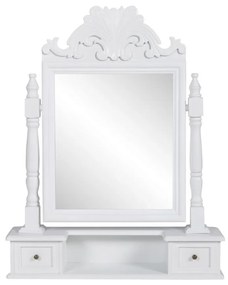 vidaXL Masă de machiaj cu oglindă mobilă dreptunghiulară, mdf