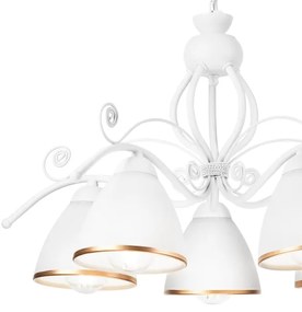 Lustră pe lanț RETRO II 5xE27/60W/230V alb