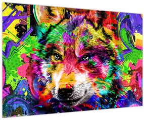 Tablou - Lupul cu graffiti (90x60 cm)