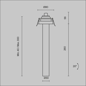 Spot LED incastrabil rotativ retractabil Focus T alb