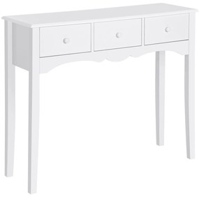 HOMCOM Masă Consolă Modernă cu 3 Sertare, Consolă de Intrare din MDF, pentru Hol, Sufragerie, 100x32x85 cm, Alb | Aosom Romania