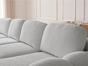 Colțar gri deschis extensibil/cu spațiu de depozitare cu tapițerie din țesătură bouclé (cu colț pe partea dreaptă/cu șezlong) Montaigne – Bobochic Paris