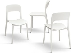 Set 4 scaune ROSINNA -POLIPROPILENA- HORECA - ALB - 4 BUCATI