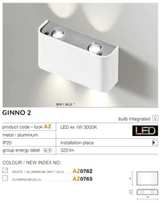 Aplica LED ambientala GINNO 2 aluminiu