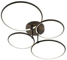 Plafoniera neagra cu LED inclus, dimmer 3 trepte, 4 lumini - Joaniqa