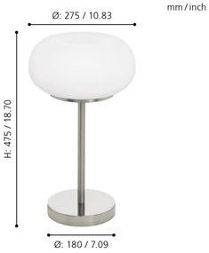 Eglo 98658 - Lampă de birou LED RGB OPTICA-C, dimabilă, 16W, 230V