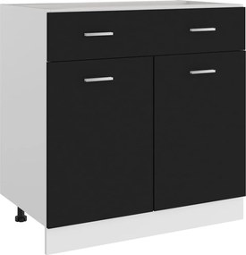 vidaXL Dulap inferior cu sertar “Lyon”, negru, 80x46x81,5 cm