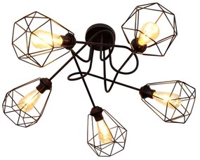 Lustră aplicată KARO 5xE27/15W/230V neagră