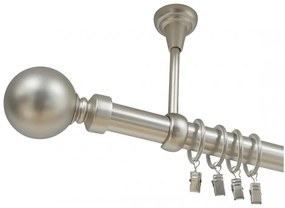 Galerie simpla tavan KULA BALL - 25mm - CROM MAT (Alege marime: 200 cm)