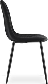 Reducere Scaun din catifea neagra ASTI cu picioare negre a doua calitate