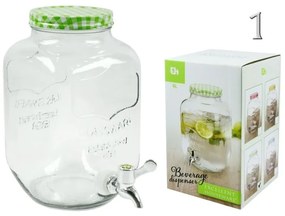 Borcan dispenser limonada, verde, sticla, 4 litri