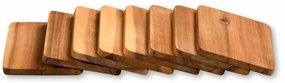 Kesper 28958 Set de plăci pentru raclette din lemnde acacia, 8 bucăți, 10 x 8 x 0,7 cm