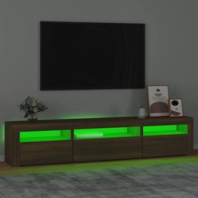 Comoda TV cu lumini LED, stejar maro, 195x35x40 cm 1, Stejar brun, 195 x 35 x 40 cm