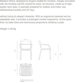 Set de 4 scaune exterior MADISON WOOD