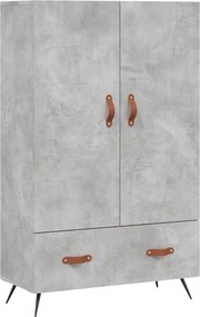 vidaXL Dulap înalt, gri beton, 69,5x31x115 cm, lemn compozit