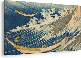 Tablou - Katsushika Hokusai, Fishing Boats at Choshi in Shimosa (Soshu Choshi) , reproducere (90x60 cm)