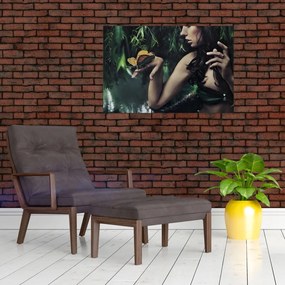 Tablou - Femeia grațioasă cu fluture (90x60 cm)