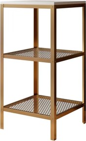 Raft metalic pentru carti, 40x80x40 cm, Rolin 1, ADRK Furniture (Culoare: Auriu / Alb Lucios)