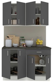 Set Bucatarie Karo V2, Antracit/Alb, Blat Thermo 28 mm, L 120 cm