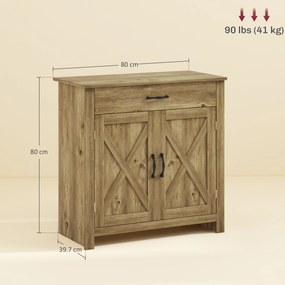 Homcom Bufet Bucatarie – Stil Country, Spatiu Depozitare Rustic | Aosom Romania