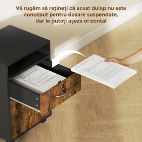 HOMCOM Dulap de Birou cu Raft Deschis, Sertar și Dulăpior, Maro | Aosom Romania