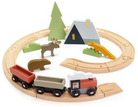 Tender Leaf Toys - Set de tren montan din lemn - Treetops Train Set