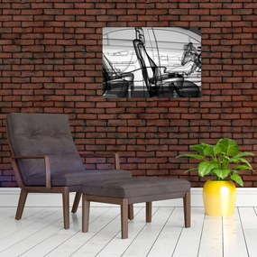 Tablou pe sticlă - 3D model mașina (70x50 cm)