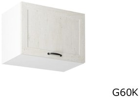 Expedo Corp superior bucătărie KINGDOM G60K, 60x40x32, pin alb scandinav/stejar sălbatic