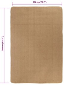 Covor din iuta cu spate din latex, 200 x 300 cm Maro deschis, 200 x 300 cm