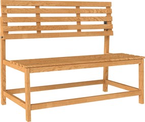 Outsunny Bancă de grădină 2 locuri din lemn, rezistentă la intemperii, șezut rezistent la UV, spătare convertibile 110x61x89cm, Teak | Aosom Romania