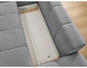 Colțar gri închis extensibil/cu spațiu de depozitare cu tapițerie din chenille (cu colț pe partea stângă/cu șezlong) Everest – Bobochic Paris