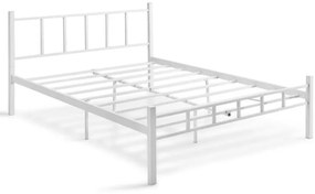 Pat dublu din metal ORMEL 160x200 cm, alb, capacitate de încărcare 200 kg