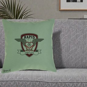 Perna Personalizata Rapid Fotbal Club 1923, 40x40 cm, Verde, Husa Detasabila, Perna Inclusa, BEKZ®