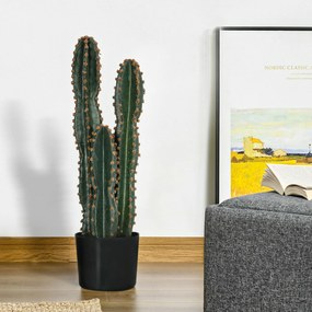 Outsunny Cactus artificial de mare realism plantă artificială de dimensiuni mari dim. Ø 17 x 60H cm verde | Aosom Romania